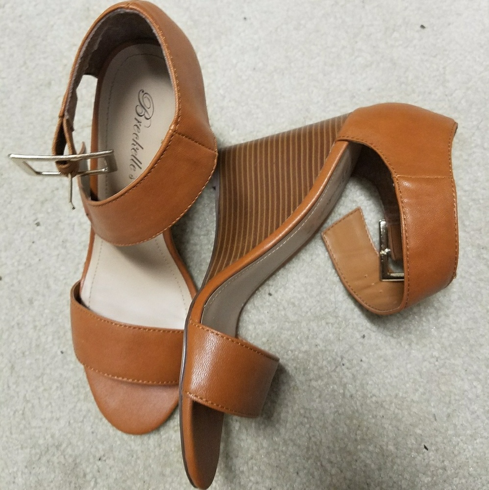 Brown high heel sandals